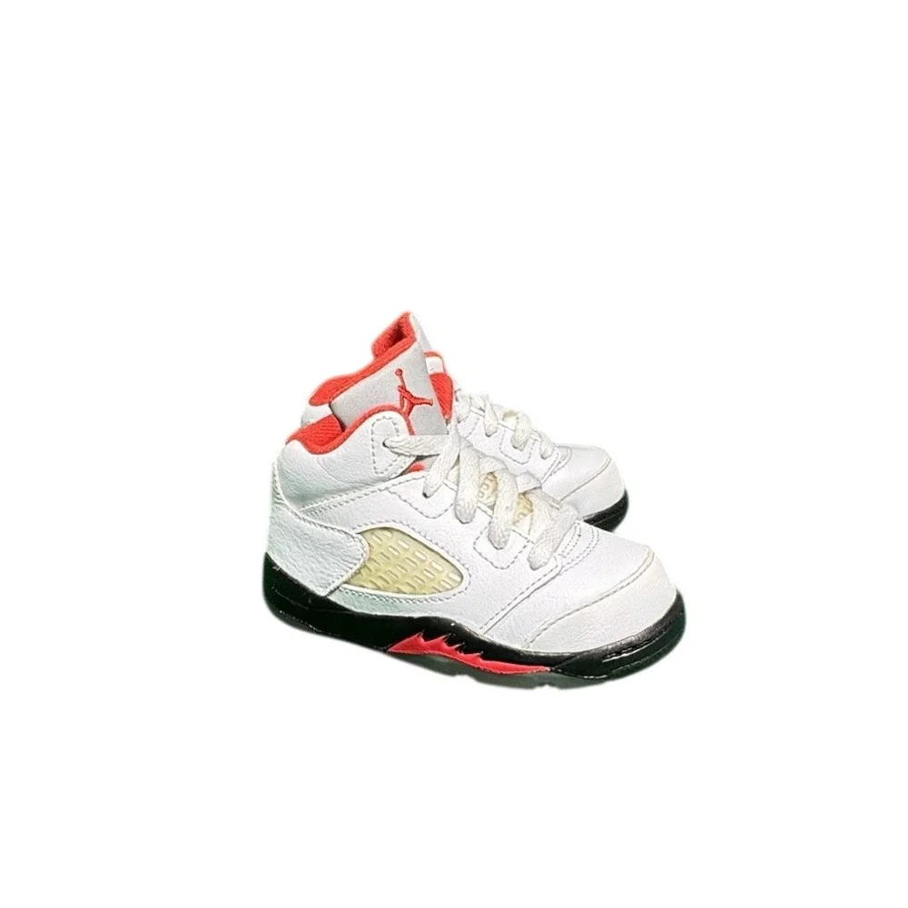 Jordan‎ 5 Retro Fire Red 2020 White Red Black Toddler Shoes 6C 440890-102
